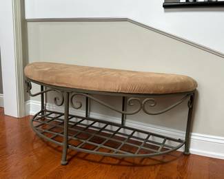 Suede Top Metal Bench 