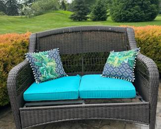 Wicker Patio Loveseat 