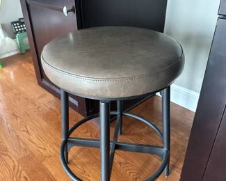 Faux Leather Swivel Counter Stools 