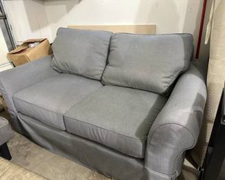 Grey Slipcover Loveseat 