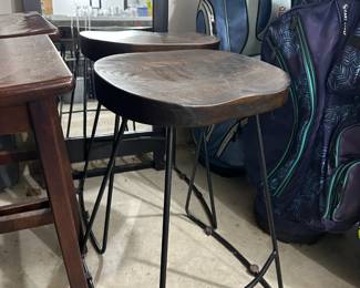 Wood Top Metal Counter Stools