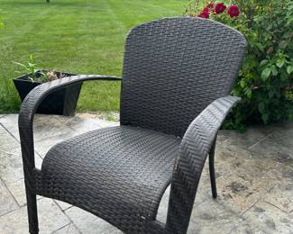 Woven Wicker Patio Armchairs