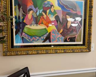 Itzchak Tarkay matted in black with gold trim, heavy gold frame. #174/325 approximately 34x48