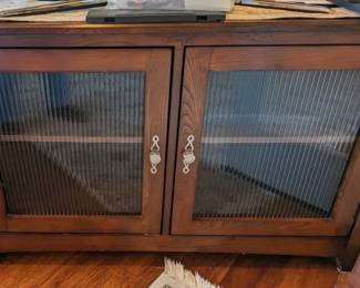 Frosted glass front TV cabinet