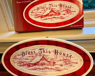 FITZ & FLOYD "BLESS THIS HOUSE"  SMALL DISH