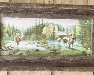 PRIMITIVE BARBED WIRE WRAPPED FRAME/PRINT