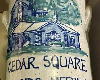 CEDAR SQUARE FRIENDS MEETING CROCK by SHELTON'S POTTERY