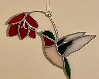 STAINED GLASS HUMMINGBIRD ART