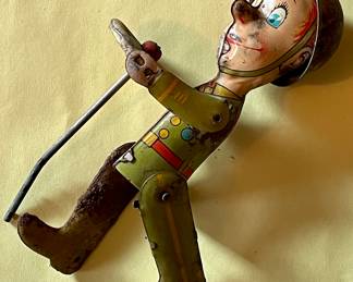 ANTIQUE G.I. JOE JOUNCING JEEP TIN LITHO TOY - INCOMPLETE