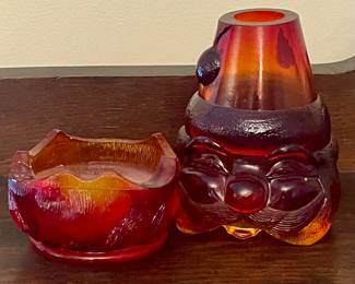 RARE VINTAGE FENTON FAIRY LAMP - SANTA CLAUS