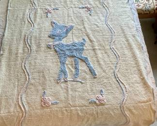 VINTAGE CHENILLE BABY BLANKET