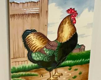 CHICKEN/ROOSTER DECOR - ITALIAN TILE PANEL