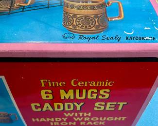 VINTAGE/NEW** 6-MUG CADDY SET 