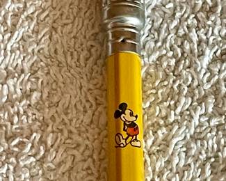 VINTAGE FAT ERASER MICKEY MOUSE PENCILS IN CANISTER