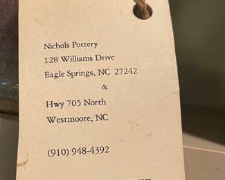 REBECCA PITCHER by NICHOLS POTTERY