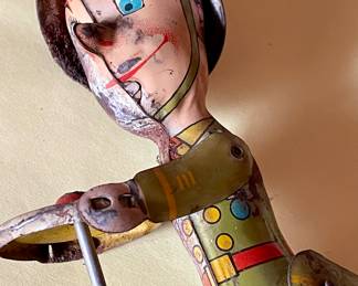 ANTIQUE G.I. JOE JOUNCING JEEP TIN LITHO TOY - INCOMPLETE