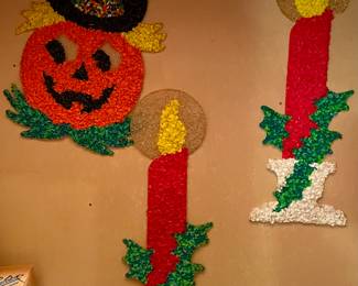 VINTAGE PLASTIC MELTED POPCORN HOLIDAY DECOR