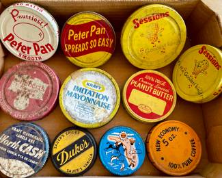 VINTAGE/ANTIQUE BOTTLE/JAR LIDS
