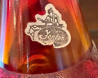 RARE VINTAGE FENTON FAIRY LAMP - SANTA CLAUS