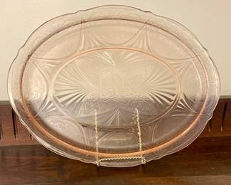 ANTIQUE PINK GLASS PLATTER