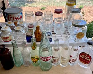 BOTTLES and JARS and TINS