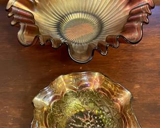 ANTIQUE IRRIDESCENT DISHES