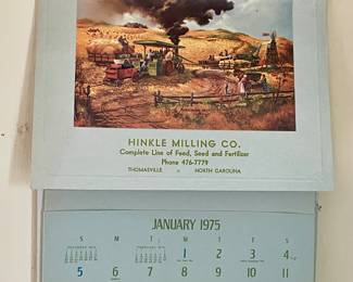 VINTAGE HINKLE MILLING CO. WALL CALENDAR - 1975