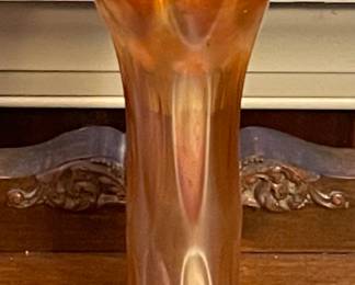 ANTIQUE CARNIVAL GLASS VASE
