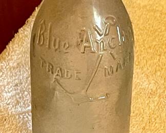 VINTAGE BLUE ANCHOR BOTTLE