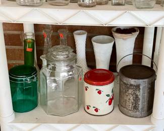 BOTTLES and JARS and TINS and VASES