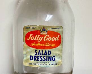 VINTAGE/ANTIQUE GALLON JAR - JOLLY GOOD SALAD DRESSING