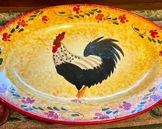 CHICKENS/ROOSTER DECOR - PLATTER
