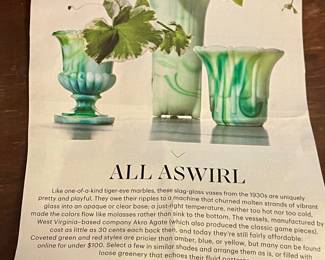 VINTAGE SLAG GLASS ARTICLE