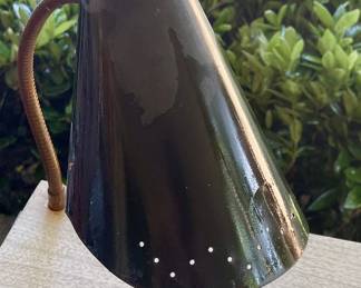 VINTAGE WROUGHT IRON DESK W/LAMP