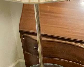 GLASS/BRASS FLOOR LAMP