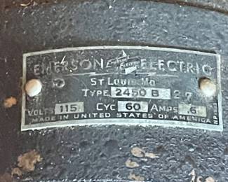 ANTIQUE EMERSON ELECTRIC FAN WITH CAST IRON BASE