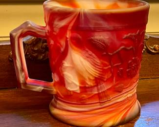 VINTAGE SLAG GLASS MUG