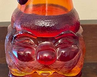 RARE VINTAGE FENTON FAIRY LAMP - SANTA CLAUS