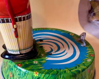 ANTIQUE BOY FISHING TIN LITHO TOY - By SY