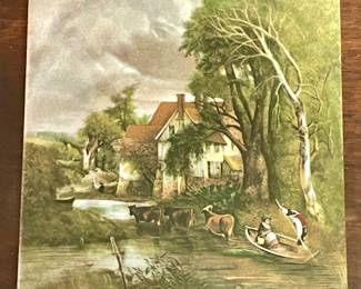 PAINTED TILE FROM W. GERMANY