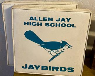 VINTAGE ALLEN JAY HIGH SCHOOL JAYBIRDS STADIUM CUSHIONS