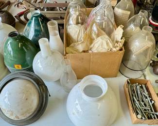 Vintage Porcelain and Glass Lamp Shades