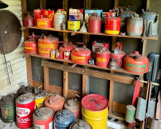 A Plethora of Vintage Gas Cans