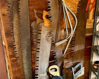A variety of vintage saws