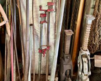 Two LARGE Jacks, Pipe Clamps, Pipe Benders, Pry Bars