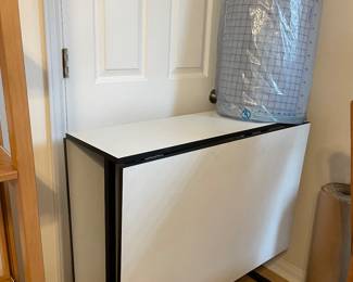 Rolling folding drop leaf Table with fabric cutting mat