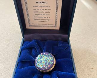 Tiny Halcyon Enamel  trinket box