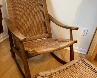 Woven Rocker and Foot Stool