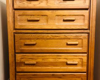 Vintage solid wood vertical dresser 