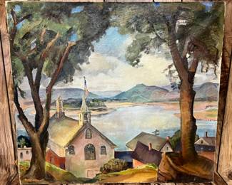 Delle Miller #1: On The Upper Mississippi 37” x 30” 

BIDS - Delle Miller paintings will be available for bidding over the phone or in person. A starting bid value will be shared with any interested buyer. You can view starting/current bid values at the sale or by calling/texting the number below. We will do our best to update all bidders with any new bids whenever possible. (507)-458-2542